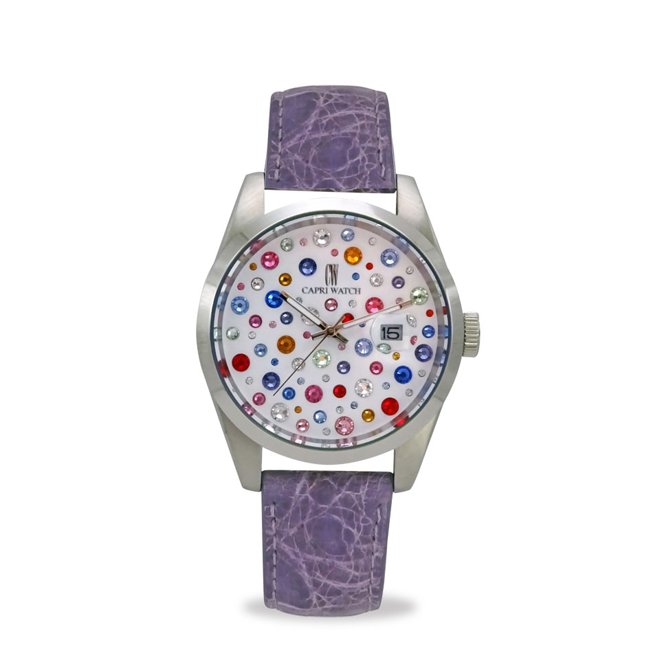 Orologio Glamour Multijoy 39 Crocodile Purple