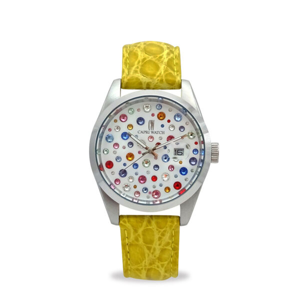 Orologio Glamour Multijoy 39 Crocodile Yellow