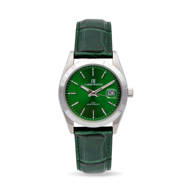 Orologio Glamour Stainless Green Leather