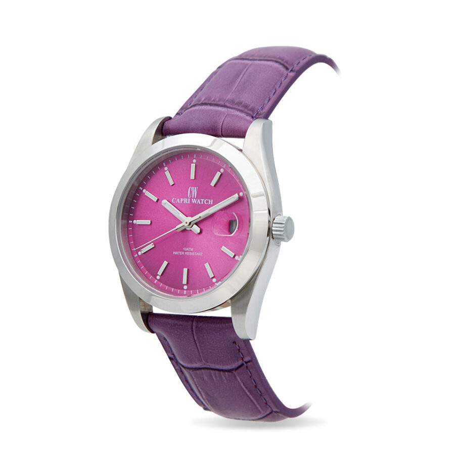 Orologio Glamour Stainless Purple Leather - immagine 2