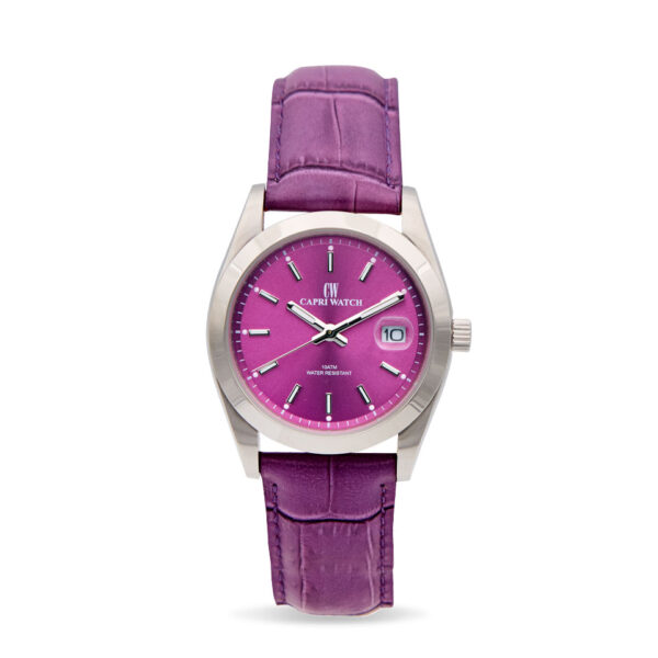 Orologio Glamour Stainless Purple Leather