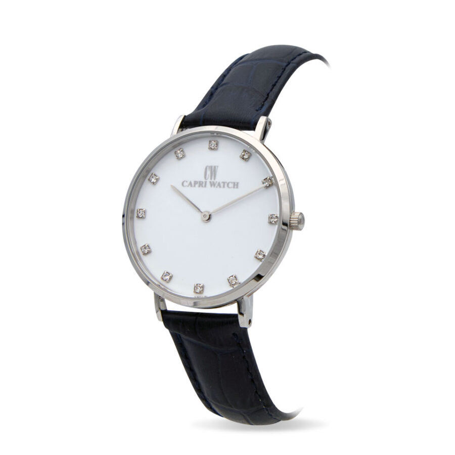 Orologio Minimal  Stainless White Strass Blue Navy - immagine 2