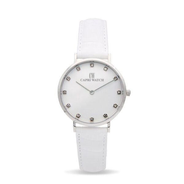Orologio Minimal  Stainless White Strass White
