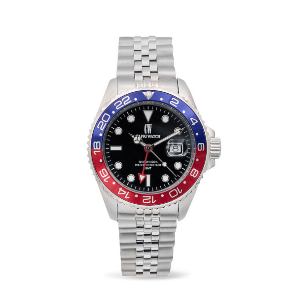 Orologio Sub Capri GMT  Stainless Black-Red