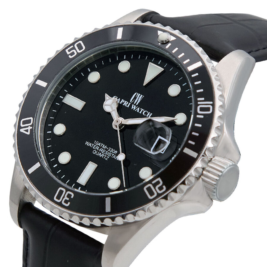 Orologio Sub Capri  Stainless Black Leather - immagine 3