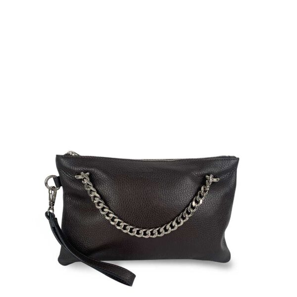 Pochette Marrone con catena