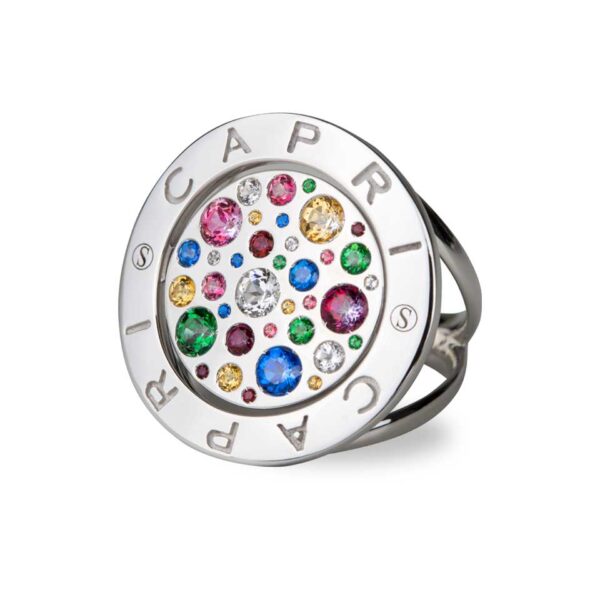 Ring Multijoy 26 mm Bianco Gold with Topaz