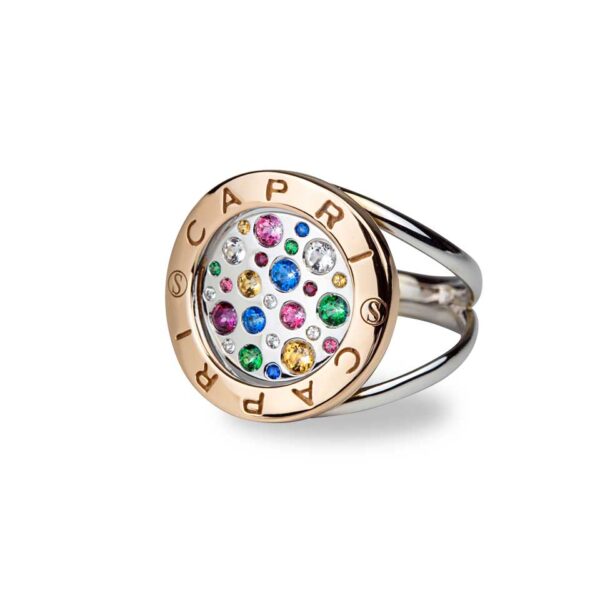 Ring Multijoy Bianco and Rose Gold with Topaz.