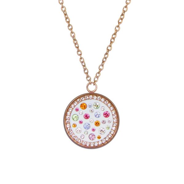 Stainless Steel and Swarovski MultiJoy Pendant Rose Gold