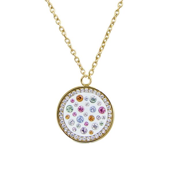 Stainless Steel and Swarovski MultiJoy Pendant Yellow Gold