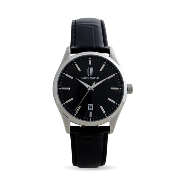 SunRay Black Silver Leather