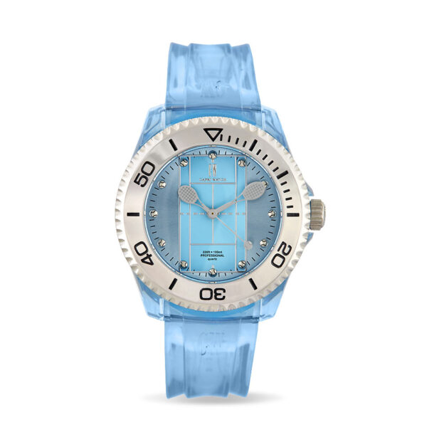 Tennis Blu Light Transparent Silicone Strap