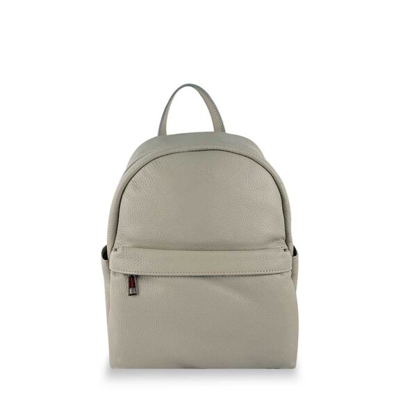 Zaino Beige in pelle con cerniera