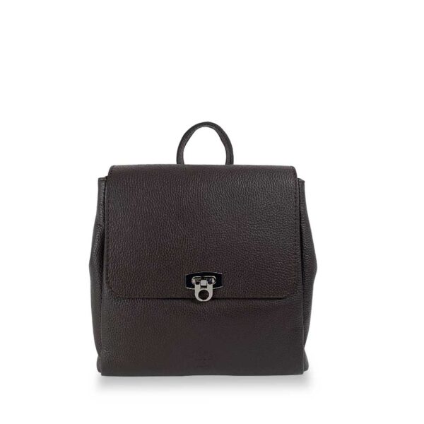 Zaino Marrone in pelle con pattina